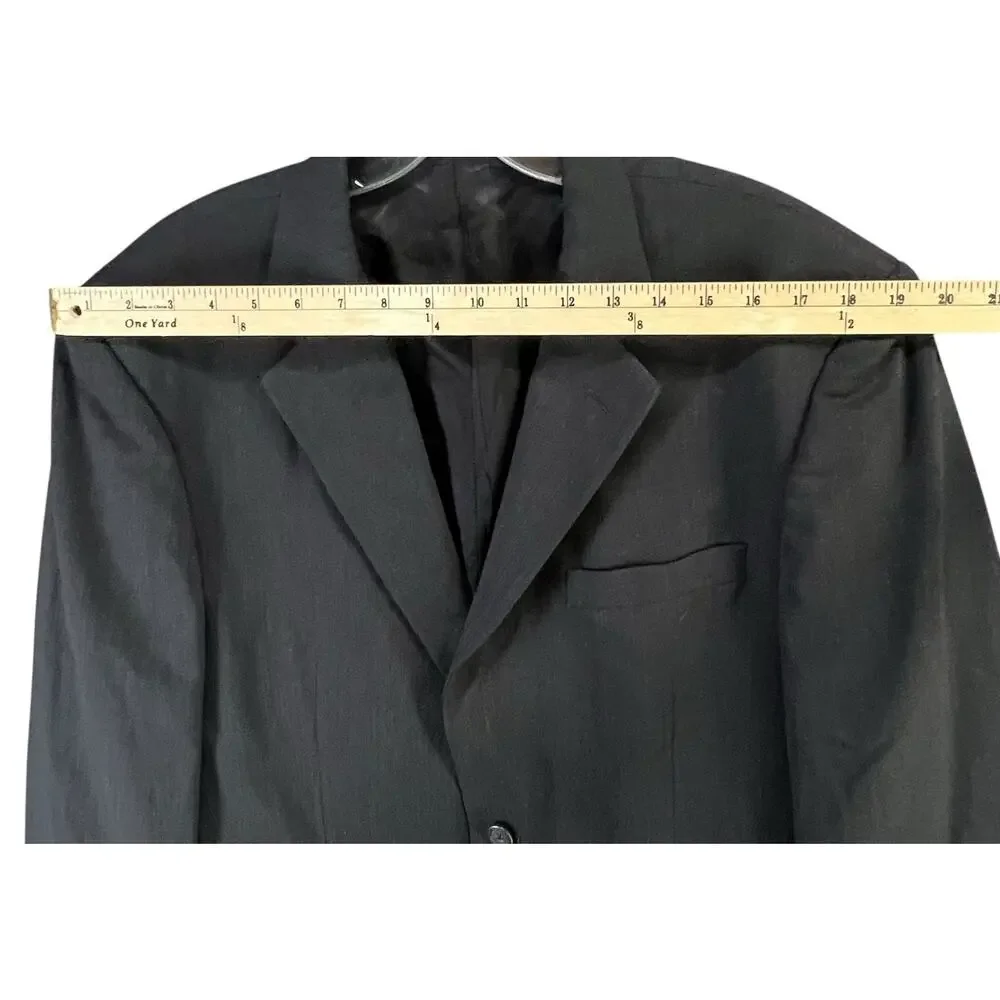 Pronto‎ Uomo Suit Jacket Mens 42L Black Wool Sport Coat Blazer Business Classic